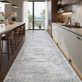 2'6 x 12' Runner Rug Non Slip,Washable Kitchen Rugs,Grey by Restydon