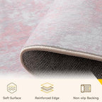 RELEANY Washable Round 6ft Area Rug for Living Room Gray Pink - Image 4