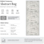 2.6x8 Washable Runner Rug：Modern Abstract Kitchen Soft Carpet Gray - Image 2