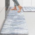 KIMODE Anti Fatigue Kitchen Mats,Abstract Kitchen Rugs Sets of 2 Blue Decor by StayinComfortCookwithJoy
