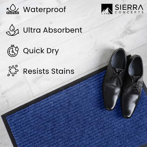 Front Door Mat Indoor Outdoor Welcome Entryway Entrance Doormat, 48x36 Blue - Image 6