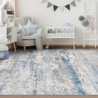 pmtsns Area Rugs 6x9 for Living Room: Washable Rug Modern Abstract Neutral Soft Non-Slip Low-Pile Indoor Carpet for Bedroom Dining Room Playroom Home Office (Light Blue Brown, 6'x9') - Image 6
