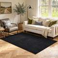3x5 Black Solid Area Rug Washable Non-Slip Soft Thin for Bedroom Kitchen by Unknown