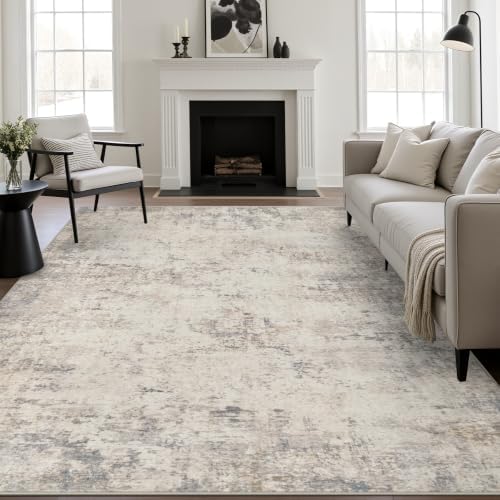 10x12 Area Rug Living Room: Modern Washable Soft Carpet Brown Beige by FXRHLP
