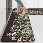 KIMODE Anti Fatigue Mats for Kitchen Floor, Farmhouse Floral Kitchen Rugs by StayinComfortCookwithJoy