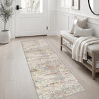 2x6 Washable Runner Rug：Modern Abstract Kitchen Soft Carpet Taupe - Image 3