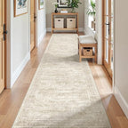 2x10 Runner Rug Non Slip,Washable Hallway Runner Rug,Beige by Restydon