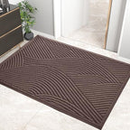 HIYARD Sturdy Front Door Mat, Absorbent Muddy Dirt Resist Welcome Door Mats Outdoor Indoor, Stain and Fade Resistant, Non-Slip Backing Entry Mat Low Profile Doormat for Entryway, 47×32, Coffee by HIYARD
