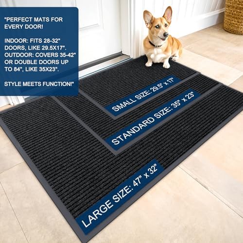 OLANLY 2-Pack Front Door Mats 35x23, Waterproof Heavy-Duty Doormats - Image 2