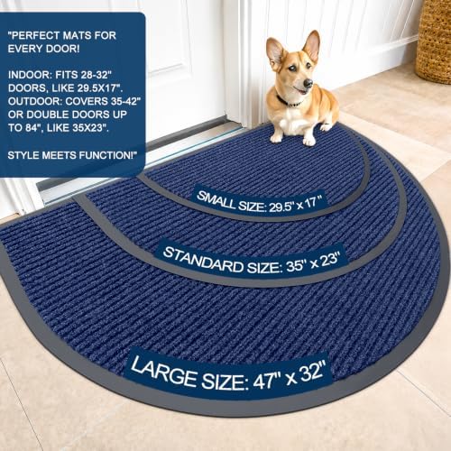 OLANLY Half Circle Front Door Mat 29.5x17, Waterproof Heavy-Duty Doormat - Image 3