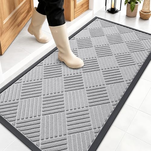 OLANLY Front Door Mat Outside Entrance 47x23, Waterproof Heavy-Duty Doormat by OLANLY