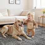 5x7 Fluffy Shag Area Rugs for Living Room Bedroom: Soft Carpet Light Gray - Image 3