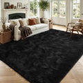 5x7 Black Fluffy Soft Area Rug Non-Slip for Living Room Bedroom Playroom by ModernHomeDecor