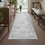 2x6 Runner Rug Non Slip,Washable Hallway Runner Rug,Grey by Restydon