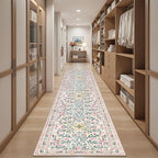 PLHXFR 2x5 Washable Runner Rug：Floral Indoor Kitchen Carpet Pink Green - Image 5