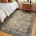 6x9 Area Rugs for Living Room, Non-Slip Washable Brown Vintage Carpet - Image 4