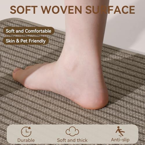Kitchen Mats for Floor, Kitchen Rugs Non Slip, 17x59 Brown - Image 2