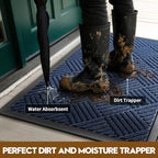 Front Door Mat, Heavy Duty Non-Slip Doormat 29.5"x17", Navy - Image 3