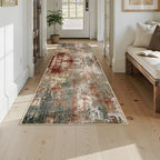 RELEANY Washable Runner 3'x9' Abstract Area Rug for Hallway Rustic Brown - Image 7