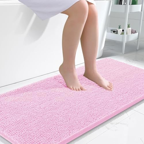 OLANLY Bathroom Runner Rugs 45x27, Extra Soft Absorbent Chenille Bath Rugs by OLANLY