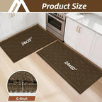 COSY HOMEER Kitchen Rugs Sets of 2 Non-Slip Washable,60x24Inch/35X24Inch - Image 2