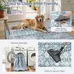 3x5 Area Rugs for Entryway, Blue Washablee Non-Slip Area Rug for Kitchen - Image 7