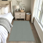 EARTHALL Washable Area Rug, Non Slip Entryway Rug, 4x5 Ft, Green/Grey - Image 4