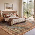 Amada Vintage Washable Area Rug,5'x7',Rust Red - Image 3