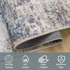 9x12 Area Rugs for Living Room Washable Bedroom Dining Room Brown Blue - Image 4