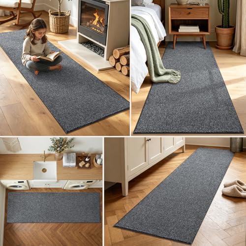 2x6 Black/White Runner Rug Washable Non-Slip for Kitchen Hallway Bathroom - Image 3