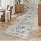 Madane Washable Runner Rugs 2x10 Long for Hallway Kitchen, Navy - Image 2