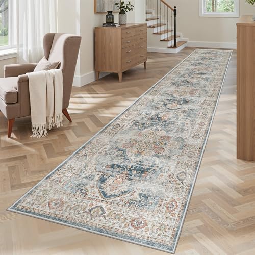 Madane Washable Runner Rugs 2x10 Long for Hallway Kitchen, Navy - Image 2