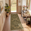 RELEANY Washable Area Rug, Runner 2'x5', Brown/Dark Brown by RELEANY