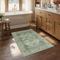RELEANY Washable Area Rug, Small 2'6"x4', Green/Dark Green/Gray by RELEANY
