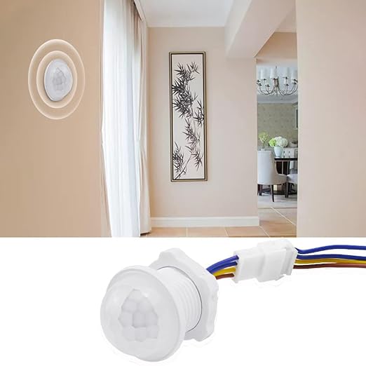 Scpopfer 2Pack Motion Sensor Light Switch 100-240V 40W PIR Human Body Activated LED Sensors Home Smart Infrared Induction Detector Mini Wall Light Switch