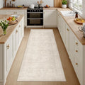 2x6 Hallway Washable Runner Rug: Neutral Kitchen Carpet Beige by Luxturiy