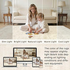 5x8 Area Rugs Living Room: Bedroom Neutral Washable Carpet Beige - Image 5
