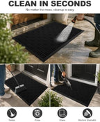 Mibao Front Door Mat Outdoor Entrance, 71" x 24" Heavy Duty Welcome Mat for Outdoor and Indoor, Waterproof Dirt Trapper Doormat, Super Absorbent Indoor Entryway Mat for Patio & Porch - Black - Image 4