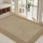 BEQHAUSE Indoor Door Mat 32" x 48", Dirt Trapper Door Mats, Beige by BEQHAUSE
