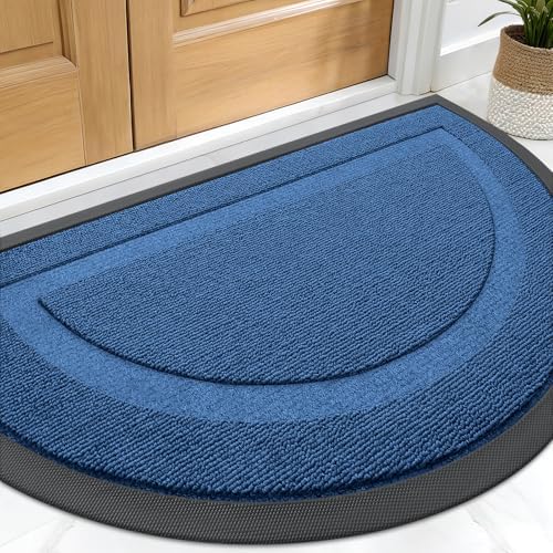 OLANLY Half Circle Front Door Mat Outside 33x21 All-Season Rubber Doormat by OLANLY
