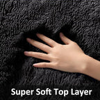 Ophanie Small Rug Washable Non Slip Throw Bedside Area Rugs, Fluffy Soft Mini Bedroom Carpet, Door Entryway Indoor Inside Front Entrance 1.5x2.5 Mat, Home Decor Aesthetic, Black - Image 2