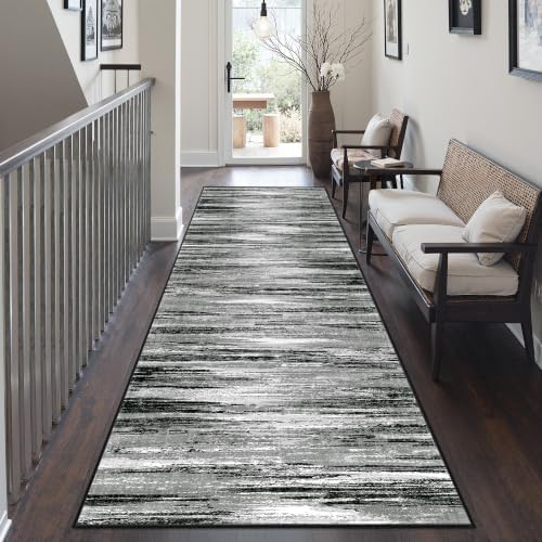 2'6 x 8' Runner Rug Non Slip,Washable Kitchen Rugs,Black - Image 4