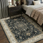 RELEANY Washable Area Rug, 5'x7', Black/Vintage/Beige - Image 2