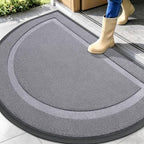 OLANLY Half Circle Front Door Mat Outside 47x32 All-Season Rubber Doormat by OLANLY