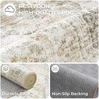 Washable Runner Rugs for Bedroom - 2x6 Runner Rug Non Slip, Ultra-Thin Entryway Runner, Soft Abstract Kitchen Runner for Hallway, Laundry, Bathroom, Indoor Door Mat(2'x6', Grey/Yellow) - Image 7