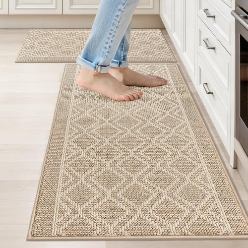 COSY HOMEER Kitchen Rugs Sets of 2 Non-Slip Washable,20”x30“+20”X48“ by COSYHOMEER