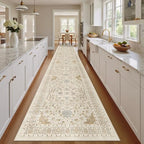 Madane Hallway Runner Rug 2'6''x16' Kitchen Runners Vintage, Beige/Blue - Image 2