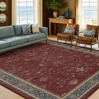 6x8 Dining Room Rugs for Under Table - Vintage Burgundy Boho Living Room Rug, Machine Washable Foldable Carpet,Southwestern Bed Room Décor Aesthetic - Image 3