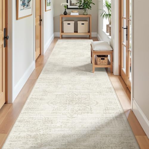 2'6 x 10' Runner Rug Non Slip,Washable Kitchen Rugs,Beige - Image 4