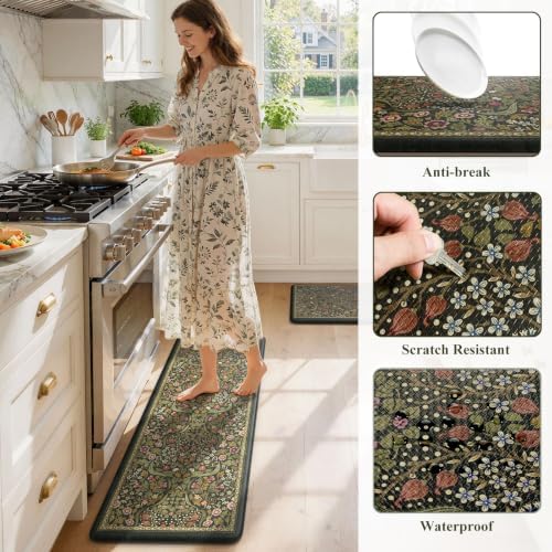 Collive Kitchen Rugs Sets of 3 Half Roung Sink Rug Cushioned Anti Fatigue - Image 6